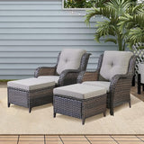 Rilyson Wicker Patio Furniture Set - 4 Piece Rattan Outdoor Sectional Conversation Sets with 2 Chairs and 2 Ottomans - Photo 7