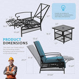 Incbruce 3 Pieces Outdoor Lounge Recliner Set - Photo 3