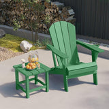 Folding Adirondack Chairs with Cup Holders, Set of 4 HDPE Plastic Outdoor Chairs, Weather Resistant, Real Wood Look - Photo 8