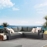 Modway Tahoe Aluminum 3-Piece Outdoor Patio Furniture Gray Charcoal - Photo 1