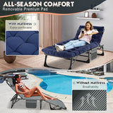 MOPHOTO Folding Lounge Chair 5-Position, Folding Cot, Portable Outdoor Chaise Lounge Chair for Sun Tanning - Photo 2