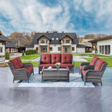 Rilyson Outdoor Patio Furniture Sofa Set - 7 PC Rattan Wicker Patio Sectional Conversation Sets with Sofa, Loveseat - Photo 8