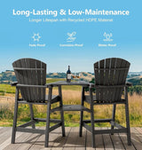 PASAMIC Tall Adirondack Chairs Set of 4, All-Weather HDPE Patio Chairs with Double Connecting Trays - Photo 5