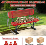 Ceridwen Outdoor Benches Heavy Duty Steel Frame Park Bench with Backrest Bench - Photo 3