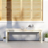 Outsunny 2-Seat Wood Garden Bench, Patio Bench Outdoor Bench with Slatted Seat, Backless Front Porch Bench for Park - Photo 7