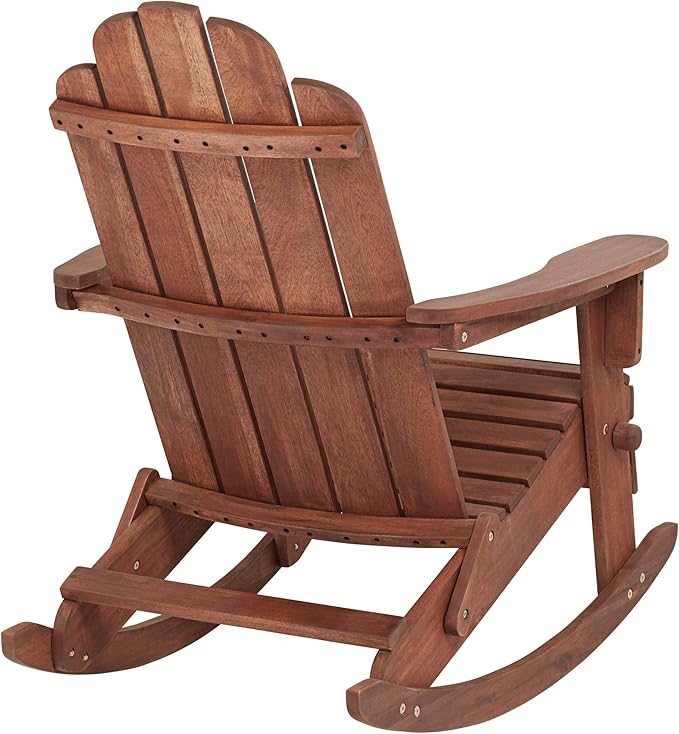 Teal Island Designs Chandler Dark Natural Adirondack Rocking Chair