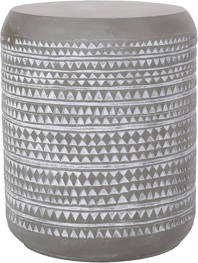 Outdoor Lightweight Concrete Side Table Durable Weather Resistant Patio Furniture for Garden Balcony and Poolside Decor - Photo 4