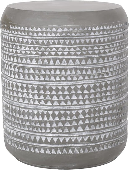 Outdoor Lightweight Concrete Side Table Durable Weather Resistant Patio Furniture for Garden Balcony and Poolside Decor