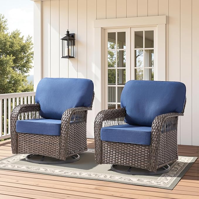Wicker Swivel Rocker Patio Chairs - Photo 9