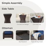 CHITA 5 Pieces Swivel Wicker Patio Furniture Set, Outdoor Conversation Set with 2 Pieces Rattan Rocking Swivel Chairs - Photo 8