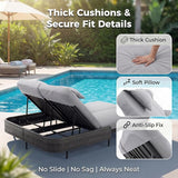 NICESOUL Double Chaise Lounge Outdoor, 51.2" Wide 2-Person Daybed with Independent Recline - Photo 6