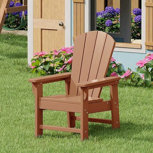 Costaelm Kids Lawn Chair, Toddler Outdoor Chair Kids Patio Furniture and Outdoor Children Picnic Activity Modern Adirondack Chairs for Garden, Patio, Backyard & Beach, Teak
