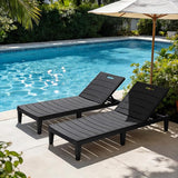 Greesum Outdoor Chaise Lounge Chair Set of 2, Waterproof 5-Position Adjustable PP Sun Loungers for Patio, Poolside - Photo 2