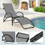 Giantex 2-in-1 Outdoor Rocking Chair, Convertible Lounge Chair with 4-Position Adjustable Backrest, Curved Armrests - Photo 9