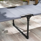 Outsunny 2 Pieces Outdoor Lounge Chair, Adjustable Backrest Folding Chaise Lounge - Photo 8