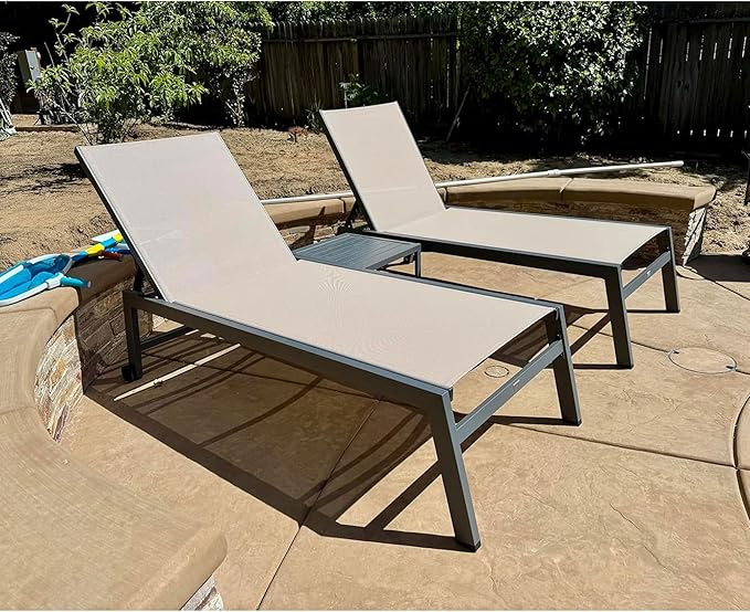 PURPLE LEAF 6-Piece Outdoor Chaise Lounge Oversized Pool Lounge Chairs with Easy-to-Move Wheels and Adjustable Backrest - Photo 2
