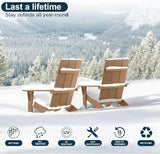 MXIMU Modern Adirondack Chair Weather Resistant with Cup Holder Oversized Fire Pit Chairs Adorondic Plastic Outdoor - Photo 5