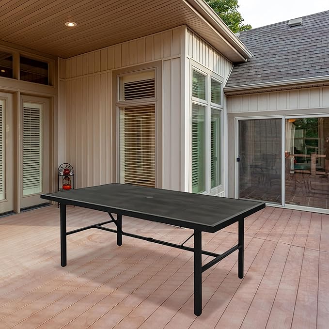Four Seasons Courtyard Nantucket 40 x 72 Inch Rectangular Outdoor Patio Dining Table All Weather Woven Tabletop for - Photo 6