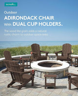 SERWALL Adirondack Chair with Cup Holders - Composite Adirondack Chairs Set of 8 HDPE Outdoor Chairs All Weather Use - Photo 6