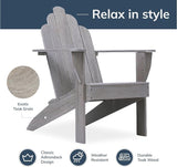 Cambridge Casual Arie Outdoor Teak Wood Adirondack Chair,/Weathered Gray - Photo 6