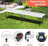6FT Bench Chair Plastic Folding Bench Plastic Portable Outdoor Bench Garden Bench with Carrying Handle and Lock for - Photo 7