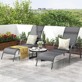 Giantex 2 Pack Patio Lounge Chair, Outdoor Chaise Lounge with 5 Adjustable Backrest, Sturdy Steel Frame - Photo 2