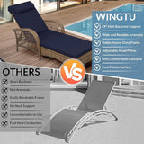 Outdoor Chaise Lounge Chair Set of 2, PE Wicker Recliner Patio Reclining Sunbathing Chair with Cushion - Photo 3