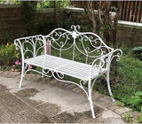 Outdoor Bench Garden Benches for Outdoors Patio Bench Metal Front Porch Bench with Sturdy Cast Iron Metal Frame - Photo 7