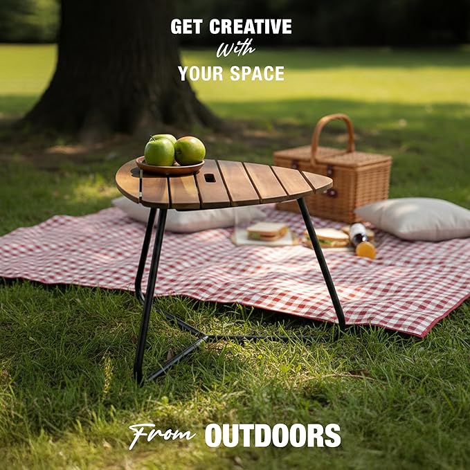 Portable Adirondack Side Table 15"H - Wood & Metal Patio Table for Indoor & Outdoor Use - Small Outdoor End Table for - Photo 4