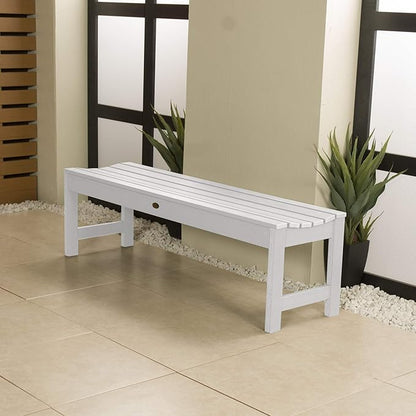 highwood Lehigh Picnic Garden Bench, 5 feet, White