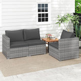 Tangkula 3 Seat Outdoor Wicker Sofa Set, Modular PE Rattan Patio Cushioned Sectional Couch Set - Photo 6
