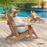 VINGLI Folding Adirondack Chair Set of 2 with Ottoman - Photo 2