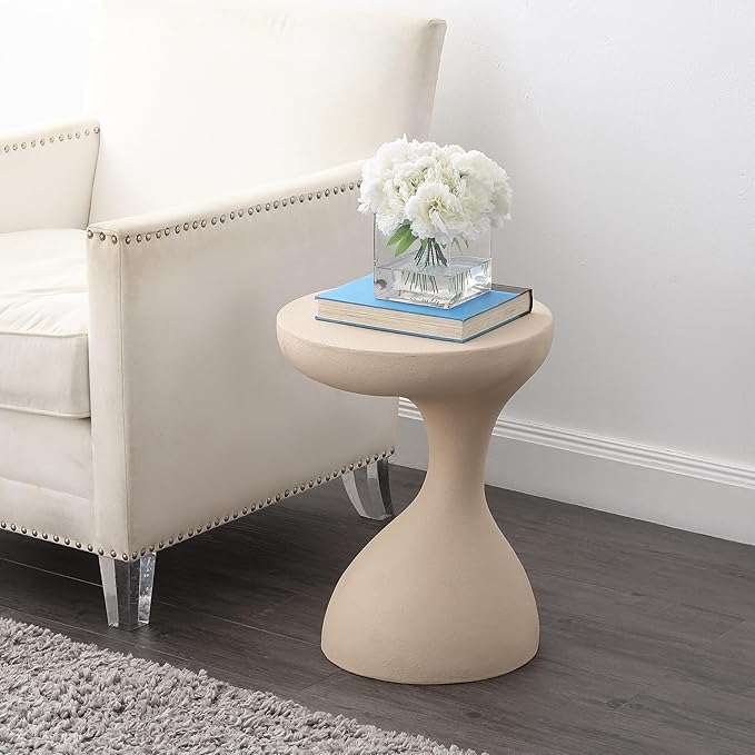 JONATHAN Y TBL1110A Boracay 19.75" Modern Minimalist Indoor/Outdoor Resin Drink Table, Pedestal, Contemporary - Photo 2