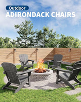 Modern HDPE Plastic Adirondack Chair - Oversize 380 LB Poly Lumber Weather Resistant Firepit Chair - Outdoor Patio - Photo 5