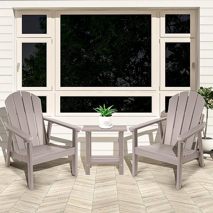 Adirondack Chair Set of 4, HDPE All Weather Adirondack Chairs, Fire Pit Chairs, Patio Chairs, Lawn Chairs. Perfect for Porch, Patio, Poolside, Deck.