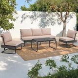4 Piece Patio Furniture Set, Modern Patio Conversation Set for 5, All Weather Bistro Furniture Set - Photo 7