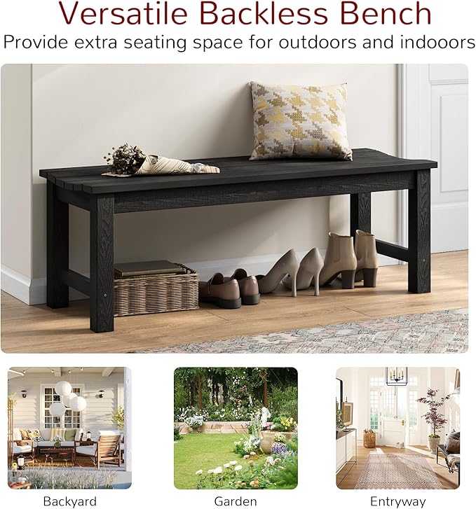 Stoog Outdoor Benches Set of 2, 2-Person Backless Patio Bench, All-Weather HIPS Garden Bench, Never Rot or Fade - Photo 9