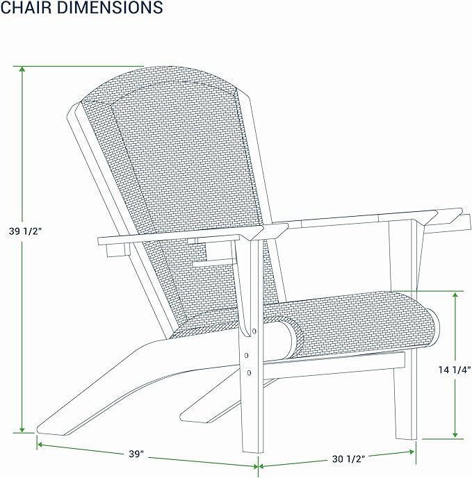 Cambridge Casual Teak Camden Outdoor Adirondack Chair with Padded Woven Seat, Free Patio Cover, Koboo Gray All-Weather Wicker & Solid Teak Wood Frame, Quick-Dry Foam Adirondack Chair for Patio