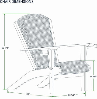 Cambridge Casual Teak Camden Outdoor Adirondack Chair with Padded Woven Seat, Free Patio Cover, Koboo Gray All-Weather Wicker & Solid Teak Wood Frame, Quick-Dry Foam Adirondack Chair for Patio