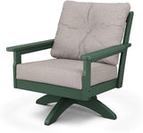 POLYWOOD® Vineyard Deep Seating Swivel Chair in Green/Weathered Tweed - Photo 1
