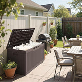 Greesum 100 Gallon Resin Deck Box Large Outdoor Storage Boxes with Cushions for Garden Tools, Patio Furniture Pillows - Photo 2