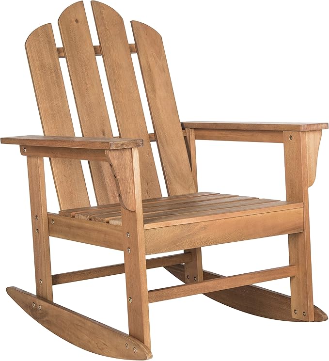 SAFAVIEH Outdoor Collection Moreno Teak Brown Rocking Chair