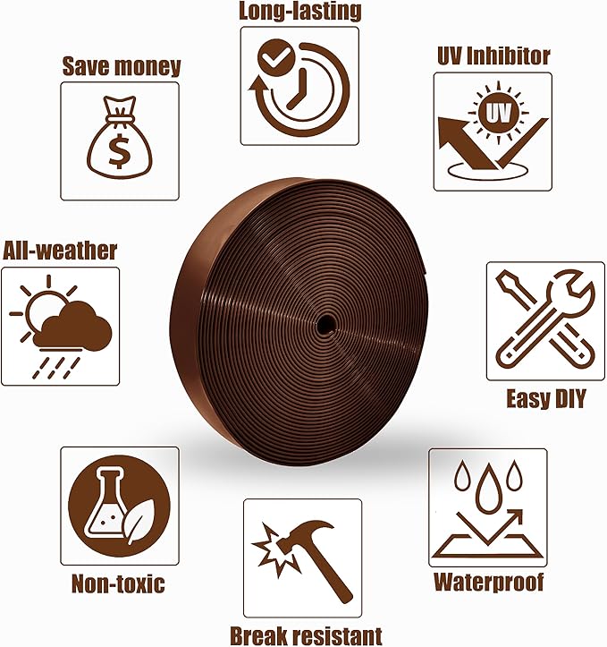 Vinyl Straps for Patio Chair Repair Kit 2'' Wide 50 Ft Long Replacement Straps + 50 Free Rivets for Outdoor Lawn Furniture Chaise Lounge Repair (Brown)