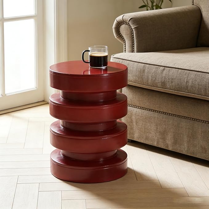 Christopher Knight Home Jeru Lightweight Concrete Round Coffee Table, Indoor and Outdoor Side Table for Living Room - Photo 4