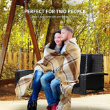 RELAX4LIFE Porch Swing 2-Seat Patio Rattan, Wicker Porch Swings Outdoor W/Two 7.9 Ft Solid Steel Chain - Photo 3