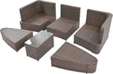Quarte 6-Piece Patio Outdoor Conversation Round Sofa Set - Photo 7