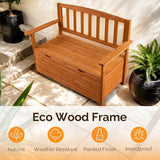 VINGLI Outdoor Storage Bench, Large Wood Deck Box with Seating, Weatherproof Outdoor Bench with Storage Loveseat - Photo 5