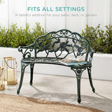 Best Choice Products Outdoor Bench Steel Garden Patio Porch Loveseat Furniture for Lawn, Park - Photo 3