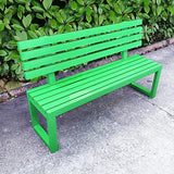 Outdoor Patio Benches, Garden Metal Bench with Backrest, for Front Porch, Yard, Patio, Entryway, Park - Photo 1