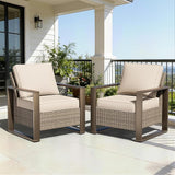 Patio Metal Wicker Chairs Set of 2 - Photo 9